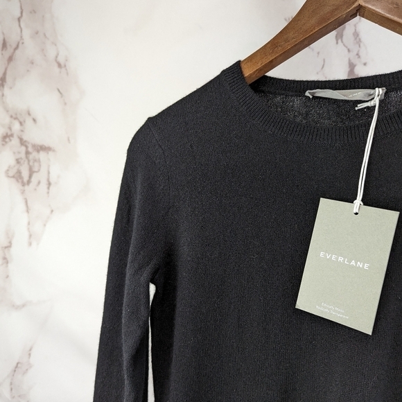 Everlane Sweater Womens XXS 2XS Black The Cashmere Crewneck Pullover Cla… - Picture 4 of 13